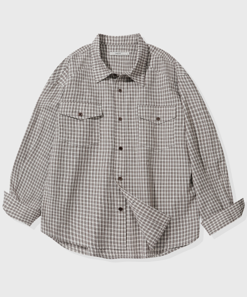 KIIMUIR(キミュア)の「クロップチェックシャツ_ブラウン(シャツ/ブラウス・メンズ・ブラウン・MEDIUM/LARGE/X-LARGE)」の7枚目の写真