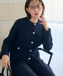 CROSS FUNCTION | 《洗える》サマ美え 金釦ニットジャケット【CROSS FUNCTION/クロスファンクション】(カーディガン/ボレロ)