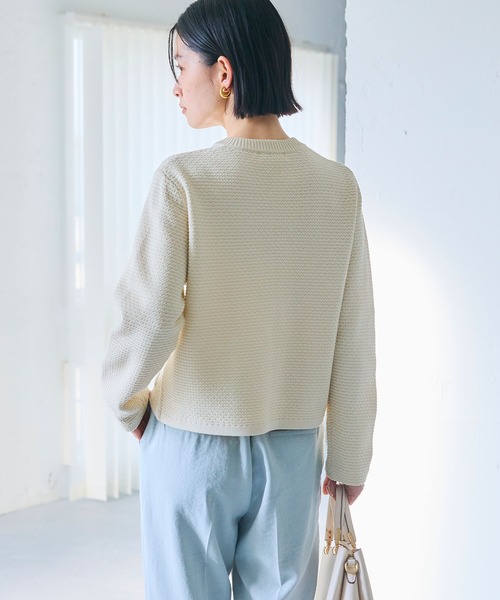 CROSS FUNCTION(クロスファンクション)の「《洗える》サマ美え 金釦ニットジャケット【CROSS FUNCTION/クロスファンクション】(カーディガン/ボレロ・レディース・アイボリー/ネイビー・M/LL/L)」の8枚目の写真