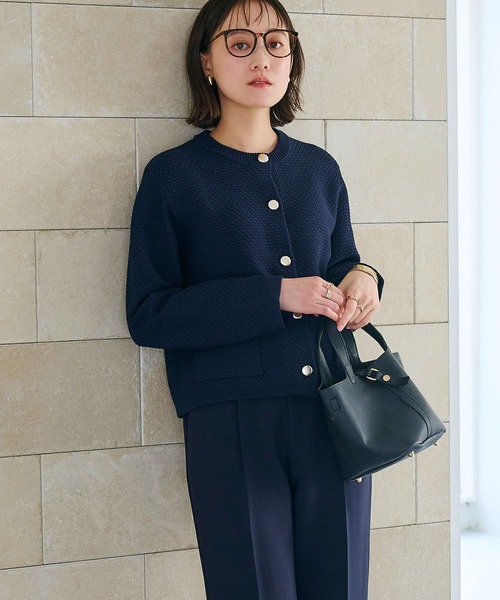 CROSS FUNCTION(クロスファンクション)の「《洗える》サマ美え 金釦ニットジャケット【CROSS FUNCTION/クロスファンクション】(カーディガン/ボレロ・レディース・アイボリー/ネイビー・M/LL/L)」の15枚目の写真