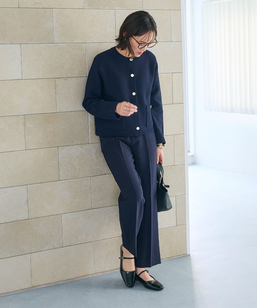 CROSS FUNCTION(クロスファンクション)の「《洗える》サマ美え 金釦ニットジャケット【CROSS FUNCTION/クロスファンクション】(カーディガン/ボレロ・レディース・アイボリー/ネイビー・M/LL/L)」の19枚目の写真