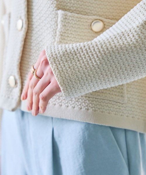 CROSS FUNCTION(クロスファンクション)の「《洗える》サマ美え 金釦ニットジャケット【CROSS FUNCTION/クロスファンクション】(カーディガン/ボレロ・レディース・アイボリー/ネイビー・M/LL/L)」の22枚目の写真