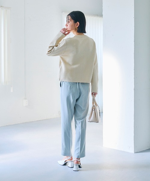 CROSS FUNCTION(クロスファンクション)の「《洗える》サマ美え 金釦ニットジャケット【CROSS FUNCTION/クロスファンクション】(カーディガン/ボレロ・レディース・アイボリー/ネイビー・M/LL/L)」の13枚目の写真