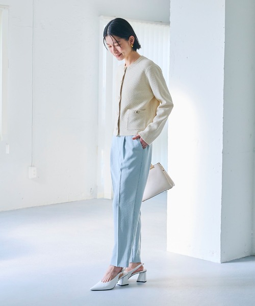 CROSS FUNCTION(クロスファンクション)の「《洗える》サマ美え 金釦ニットジャケット【CROSS FUNCTION/クロスファンクション】(カーディガン/ボレロ・レディース・アイボリー/ネイビー・M/LL/L)」の12枚目の写真