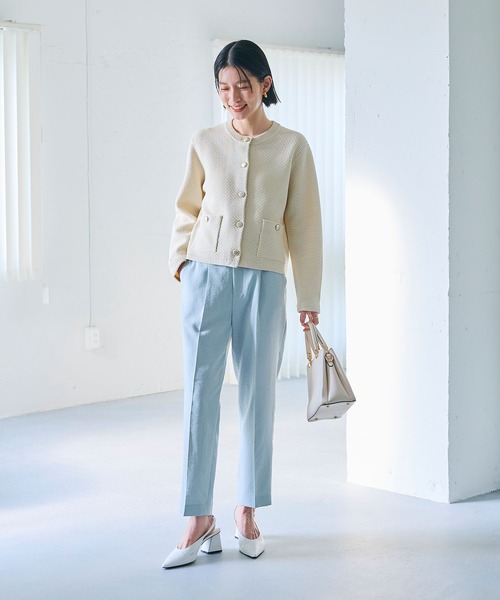 CROSS FUNCTION(クロスファンクション)の「《洗える》サマ美え 金釦ニットジャケット【CROSS FUNCTION/クロスファンクション】(カーディガン/ボレロ・レディース・アイボリー/ネイビー・M/LL/L)」の10枚目の写真