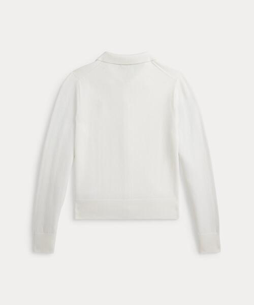 POLO RALPH LAUREN CHILDRENSWEAR(ポロ ラルフ ローレン チルドレンズウェア)の「コームド コットン ポロ カーディガン(カーディガン/ボレロ・キッズ・ホワイト・XL/L/M/S)」の2枚目の写真