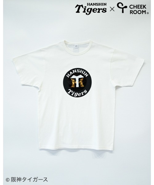 CHEEK ROOM(チークルーム)の「CHEEK ROOM/チークルーム 阪神タイガース スパンコール Tシャツ 大人(Tシャツ/カットソー・メンズ・オフホワイト/ピンク・M/L)」の3枚目の写真