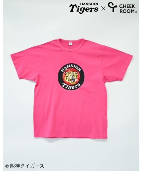 CHEEK ROOM(チークルーム)の「CHEEK ROOM/チークルーム 阪神タイガース スパンコール Tシャツ 大人(Tシャツ/カットソー・メンズ・オフホワイト/ピンク・M/L)」の5枚目の写真