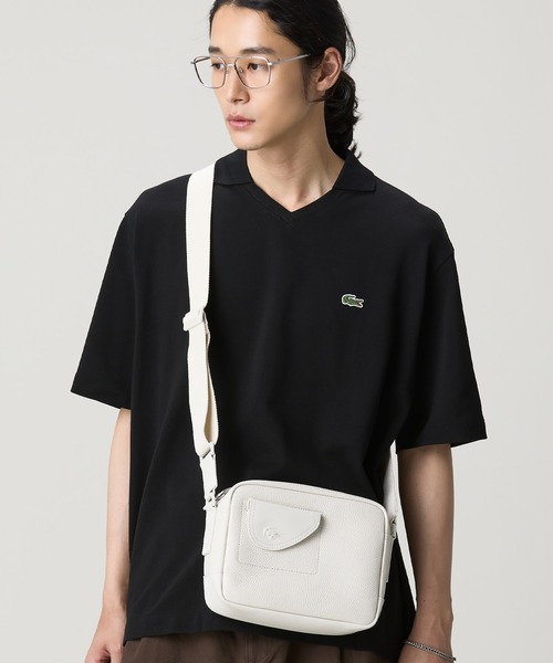 LACOSTE(ラコステ)の「クラブ ラコステ グレインレザー コンパクトショルダーバッグ(ショルダーバッグ・メンズ・ダークネイビー/オフホワイト・FREE)」の15枚目の写真