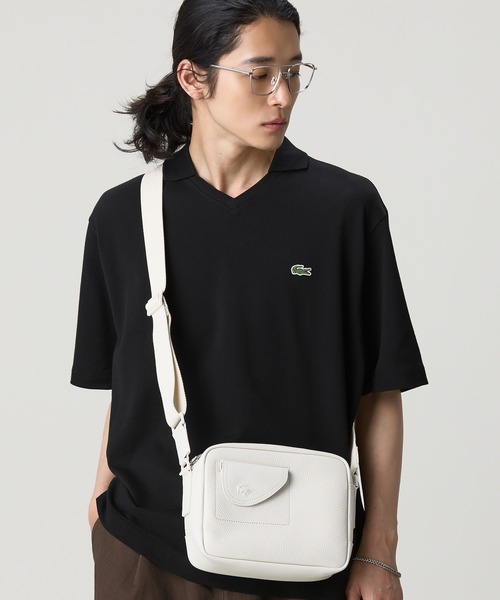 LACOSTE(ラコステ)の「クラブ ラコステ グレインレザー コンパクトショルダーバッグ(ショルダーバッグ・メンズ・ダークネイビー/オフホワイト・FREE)」の16枚目の写真