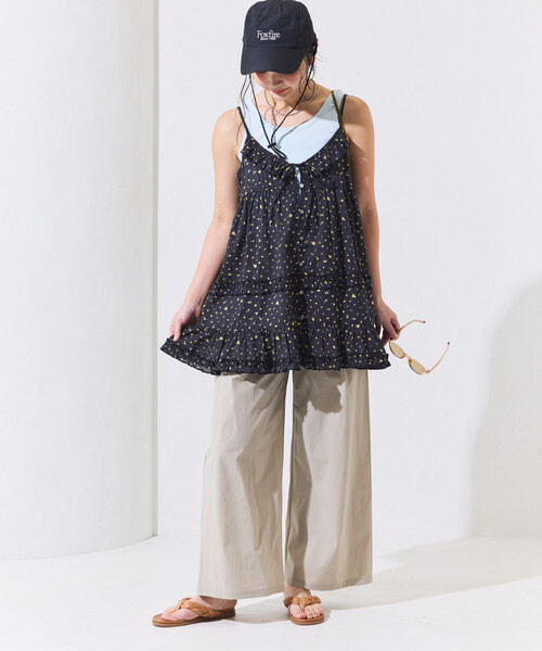 FREAK'S STORE(フリークスストア)の「インドボイル フリル キャミチュニック(キャミソール・レディース・ブラック/オフホワイト/その他2/レッド・フリ-)」の5枚目の写真