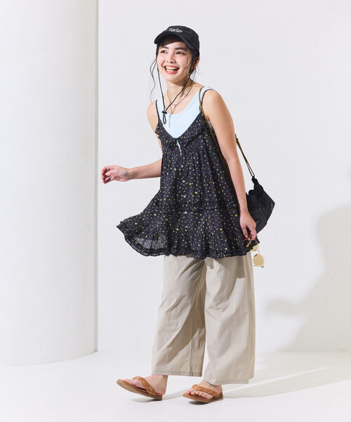 FREAK'S STORE(フリークスストア)の「インドボイル フリル キャミチュニック(キャミソール・レディース・ブラック/オフホワイト/その他2/レッド・フリ-)」の6枚目の写真