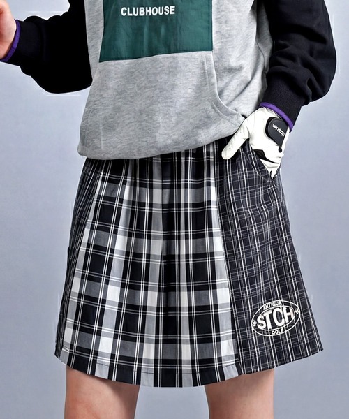 antiqua(アンティカ)の「【STCH】チェック柄 インナーパンツ付き ミニスカート(スカート・レディース・ブラック/ネイビー・ONESIZE)」の2枚目の写真
