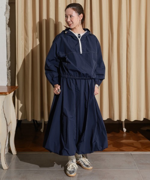 DONOBAN（ドノバン）の「【撥水】UVカットバルーンスカート（デニムスカート・レディース・ネイビー/ピンク・ONE SIZE）」の15枚目の写真