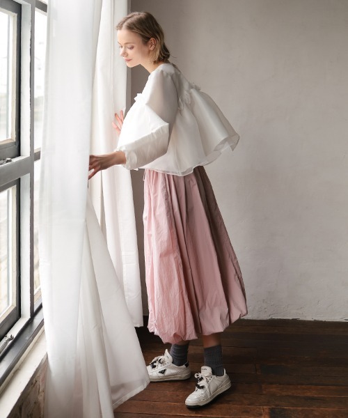 DONOBAN（ドノバン）の「【撥水】UVカットバルーンスカート（デニムスカート・レディース・ネイビー/ピンク・ONE SIZE）」の22枚目の写真
