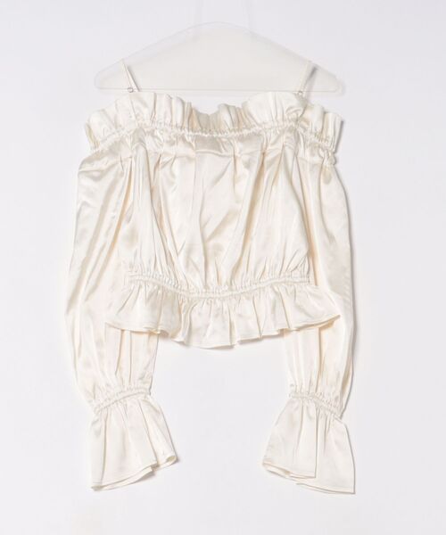 Heather（ヘザー）の「タックリボンオフショルブラウス　656551（シャツ/ブラウス・レディース・アイボリー/ブルー/ピンク・FREE）」の10枚目の写真