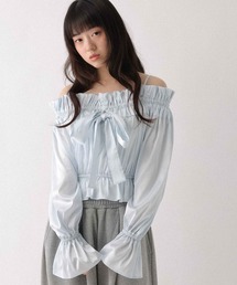 Heather | タックリボンオフショルブラウス　656551(シャツ/ブラウス)