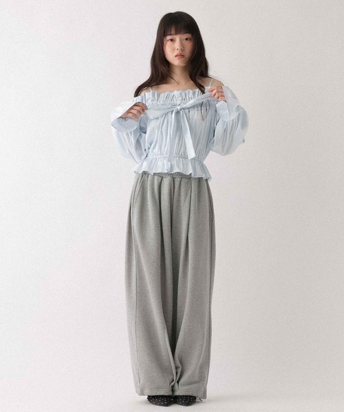 Heather（ヘザー）の「タックリボンオフショルブラウス　656551（シャツ/ブラウス・レディース・アイボリー/ブルー/ピンク・FREE）」の18枚目の写真