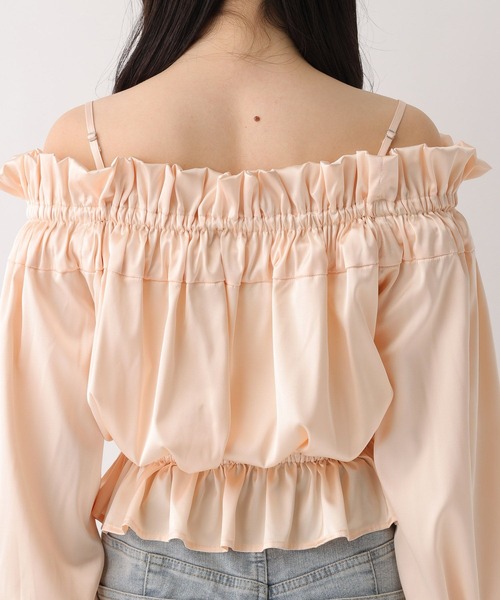 Heather（ヘザー）の「タックリボンオフショルブラウス　656551（シャツ/ブラウス・レディース・アイボリー/ブルー/ピンク・FREE）」の12枚目の写真