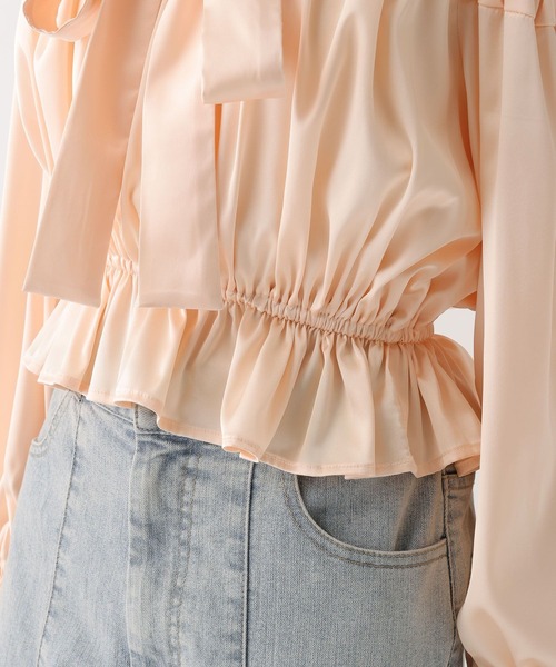 Heather（ヘザー）の「タックリボンオフショルブラウス　656551（シャツ/ブラウス・レディース・アイボリー/ブルー/ピンク・FREE）」の16枚目の写真