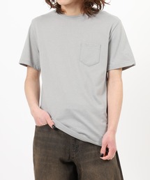 ポケット付き無地クルーネック&VネックTシャツ 半袖