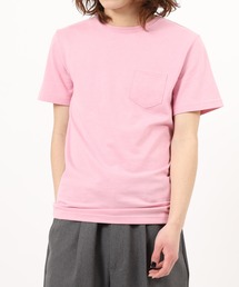 ポケット付き無地クルーネック＆VネックTシャツ 半袖