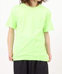 ポケット付き無地クルーネック＆VネックTシャツ 半袖