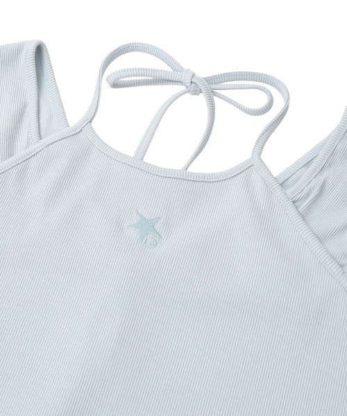 CONVERSE TOKYO(コンバーストウキョウ)の「HALTER STRAP RIB TANK TOP(タンクトップ・レディース・ブルー/ブラック/ベージュ・FREE)」の9枚目の写真