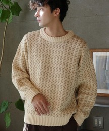 skoool（スクール）の「ジャカード総柄クルーネックニット／Sモチーフ × アクリルニット（ニット/セーター）」