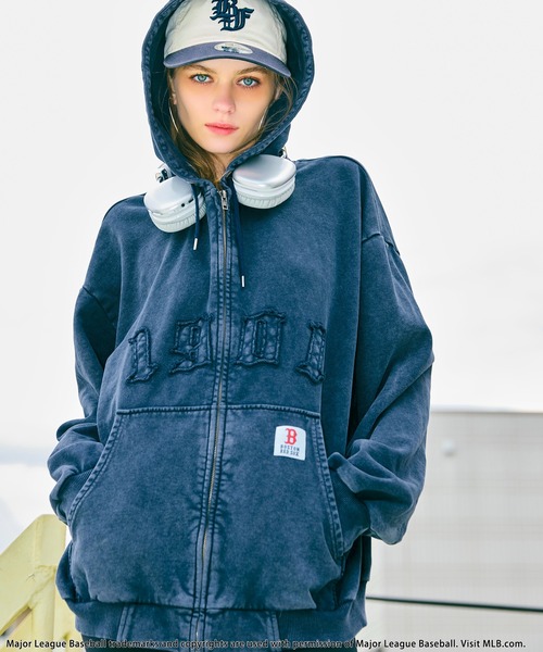 BACK TO THE FIELD（バック トゥー ザ フィールド）の「【MLB】ZIPビッグフーディー（パーカー・レディース・ブラック/ネイビー/ブラウン・FREE）」の3枚目の写真