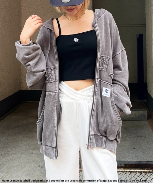 BACK TO THE FIELD（バック トゥー ザ フィールド）の「【MLB】ZIPビッグフーディー（パーカー・レディース・ブラック/ネイビー/ブラウン・FREE）」の9枚目の写真