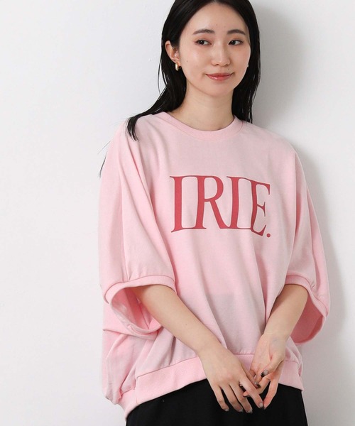 CHIGNON（シニヨン）の「ＩＲＩＥロゴドルマンTシャツ（Tシャツ/カットソー・レディース・ピンク/チャコールグレー・FREE）」の2枚目の写真