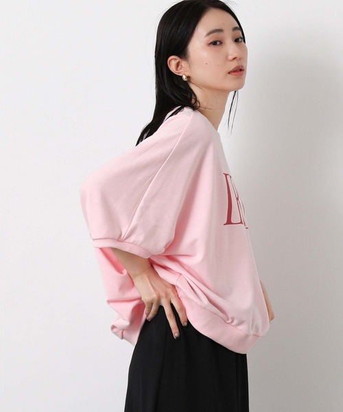 CHIGNON（シニヨン）の「ＩＲＩＥロゴドルマンTシャツ（Tシャツ/カットソー・レディース・ピンク/チャコールグレー・FREE）」の8枚目の写真