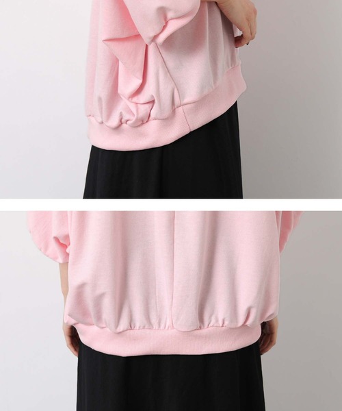 CHIGNON（シニヨン）の「ＩＲＩＥロゴドルマンTシャツ（Tシャツ/カットソー・レディース・ピンク/チャコールグレー・FREE）」の5枚目の写真