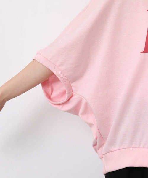 CHIGNON（シニヨン）の「ＩＲＩＥロゴドルマンTシャツ（Tシャツ/カットソー・レディース・ピンク/チャコールグレー・FREE）」の6枚目の写真