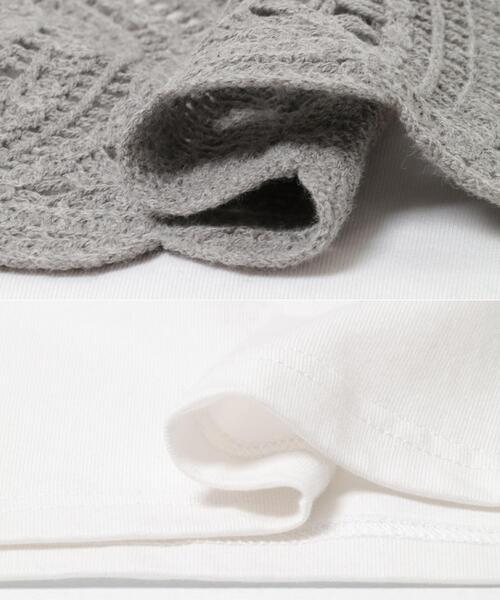 ITEMS URBANRESEARCH（アイテムズ アーバンリサーチ）の「カギバリニット×ロングTシャツ（Tシャツ/カットソー・レディース・ブラック/グレー・FREE）」の4枚目の写真