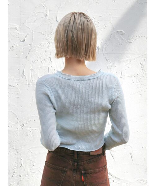 Ungrid（アングリッド）の「シアーフィットニットカーディガン（カーディガン/ボレロ・レディース・アイボリー/ブルー/ブラック・FREE）」の6枚目の写真