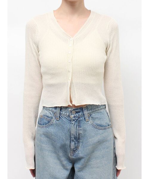 Ungrid（アングリッド）の「シアーフィットニットカーディガン（カーディガン/ボレロ・レディース・アイボリー/ブルー/ブラック・FREE）」の16枚目の写真