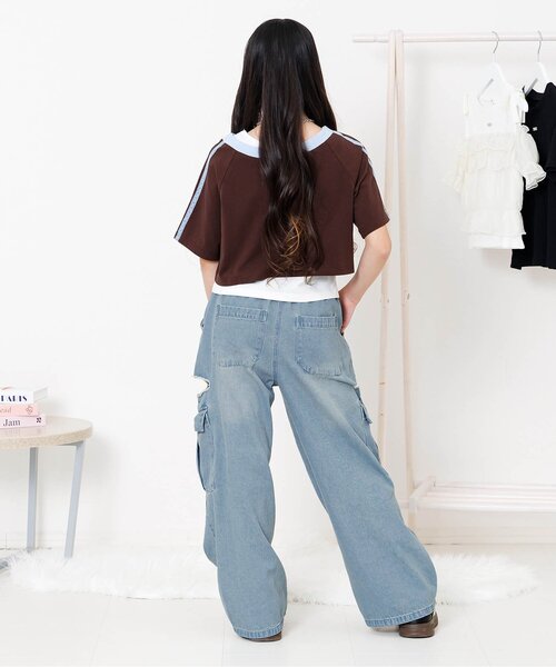 algy（アルジー）の「スリットデザインカーゴパンツ（カーゴパンツ・キッズ・カーキ/インディゴブルー・130/140/150/160）」の20枚目の写真