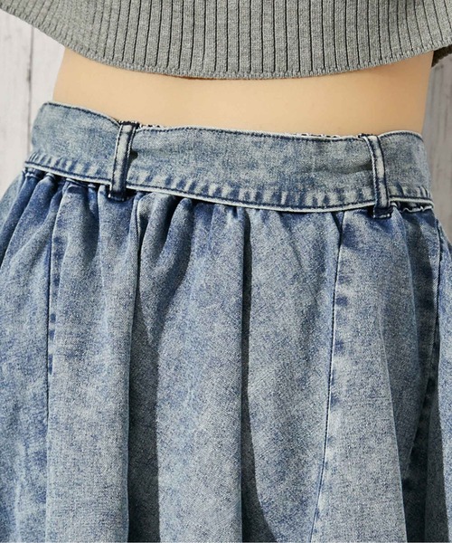 GORGE（ゴージ）の「《ベルト付き×アシンメトリー》デニムミニスカート／インパン付き／オールシーズン／全2色（スカート・レディース・ブラック/ブルー系・F）」の9枚目の写真