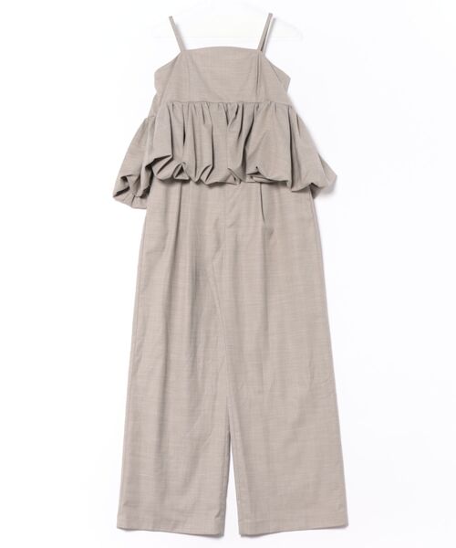 CLANE(クラネ)の「CLANE PEPLUM LAYERED ALL IN ONE(サロペット/オーバーオール・レディース・オフホワイト/グレー/ブラック・1/2)」の7枚目の写真