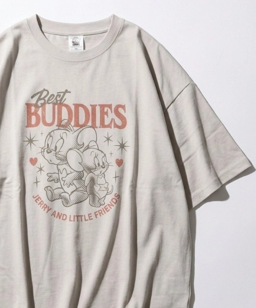 Tom&Jerry(トムアンドジェリー)の「2026SS Tom&Jerry/トムとジェりー オーバーサイズ イラストプリント 半袖Tシャツ(Tシャツ/カットソー・レディース・ライトグレー/ピンク/ホワイト/レッド系その他/スミクロ/ブルー系その他/ネイビー/アッシュグレー/ブラック/サックスブルー/カーキ/グレー系その他・M/L)」の4枚目の写真