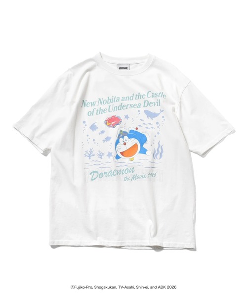 HOMEGAME（ホームゲーム）の「HOMEGAME｜映画ドラえもん - Tシャツ [BLUE OCEAN TEE HG260101]（Tシャツ/カットソー・メンズ・ホワイト/ブルー・SMALL/X-LARGE/LARGE/MEDIUM/XX-LARGE）」の2枚目の写真