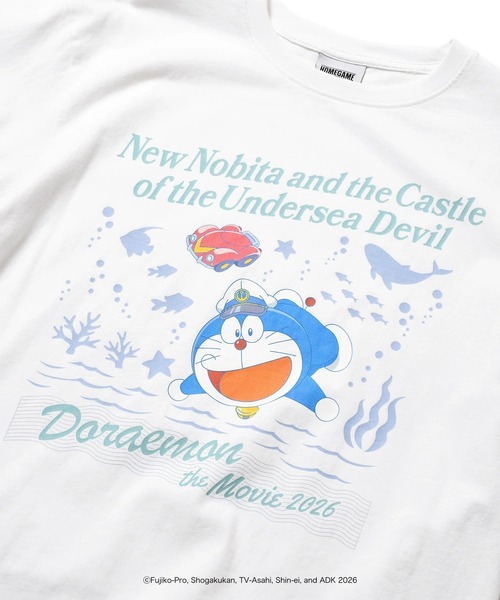 HOMEGAME（ホームゲーム）の「HOMEGAME｜映画ドラえもん - Tシャツ [BLUE OCEAN TEE HG260101]（Tシャツ/カットソー・メンズ・ホワイト/ブルー・SMALL/X-LARGE/LARGE/MEDIUM/XX-LARGE）」の5枚目の写真