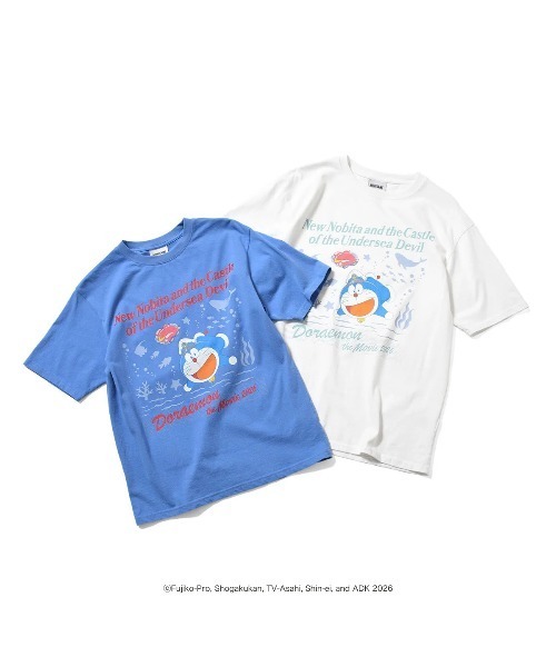 HOMEGAME（ホームゲーム）の「HOMEGAME｜映画ドラえもん - Tシャツ [BLUE OCEAN TEE HG260101]（Tシャツ/カットソー・メンズ・ホワイト/ブルー・SMALL/X-LARGE/LARGE/MEDIUM/XX-LARGE）」の7枚目の写真