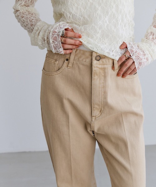 VIS（ビス）の「カラーフレアデニムパンツ（デニムパンツ・レディース・サックスブルー/ベージュ/スミクロ・M/S）」の11枚目の写真