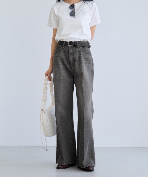 VIS（ビス）の「カラーフレアデニムパンツ（デニムパンツ・レディース・サックスブルー/ベージュ/スミクロ・M/S）」の4枚目の写真