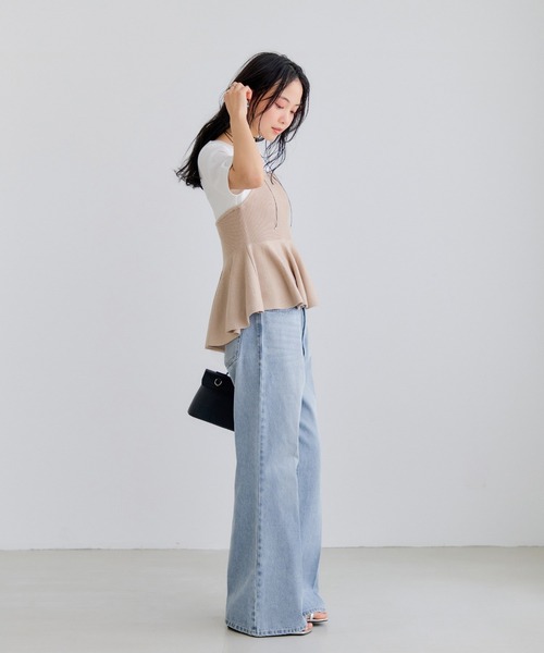 VIS(ビス)の「カラーフレアデニムパンツ(デニムパンツ・レディース・サックスブルー/ベージュ/スミクロ・M/S)」の21枚目の写真