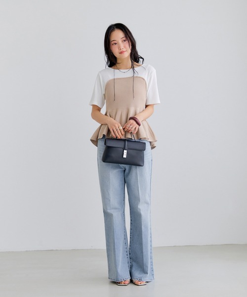 VIS(ビス)の「カラーフレアデニムパンツ(デニムパンツ・レディース・サックスブルー/ベージュ/スミクロ・M/S)」の20枚目の写真