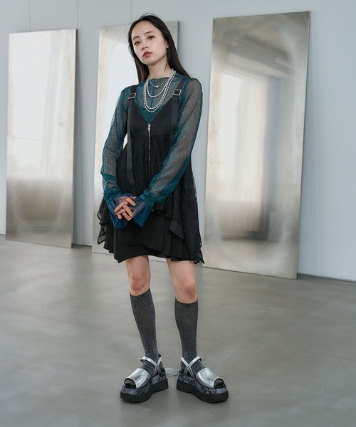 HARE（ハレ）の「ガラソールボリュームサンダル(HARE)（サンダル・レディース・ブラック/シルバー/ブラック系その他・MEDIUM/LARGE）」の14枚目の写真